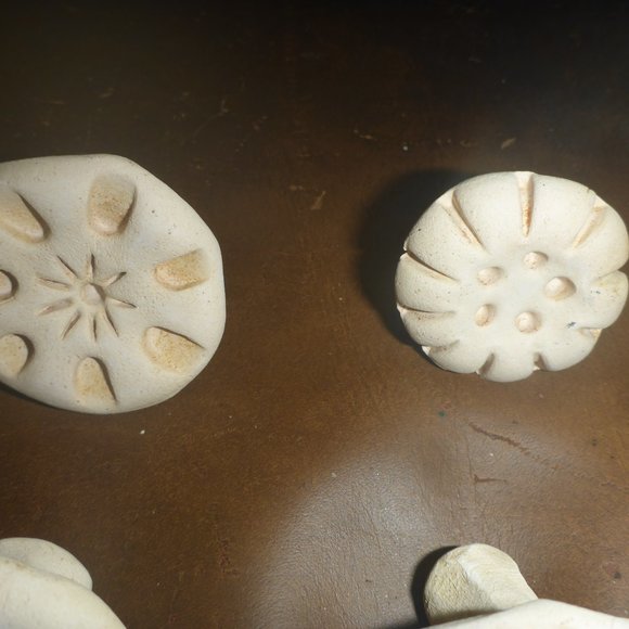 Vintage Set of 6 Handmade Clay Cookie Press Molds - Very Unique! - Picture 3 of 7